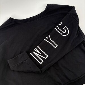 Flirtitude Active Black NYC Sweatshirt‎ XL Long Sleeve Cropped Athleisure